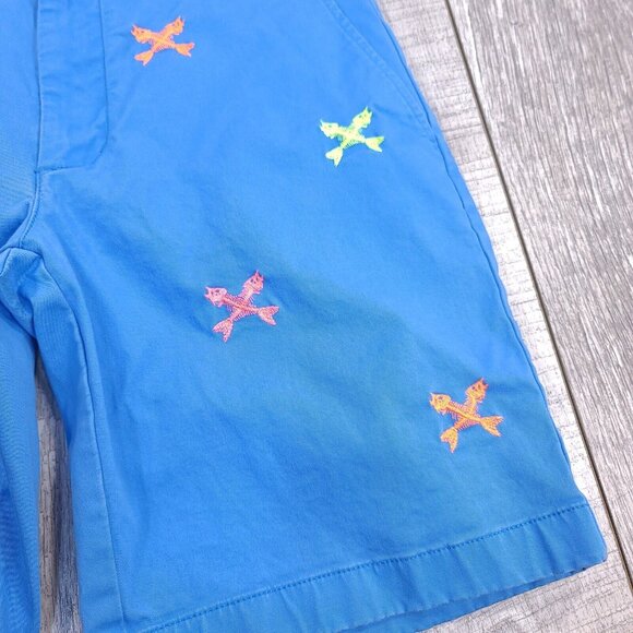 Vineyard Vines Shorts Mens 30 Breaker Fish Bone Blue Cotton Beach Travel - Picture 3 of 9